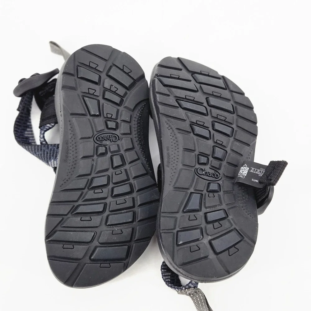 Chaco Z1 Ecotread Kids Youth Sandal Navy Gray Geometric Strap Water Shoe Size 10